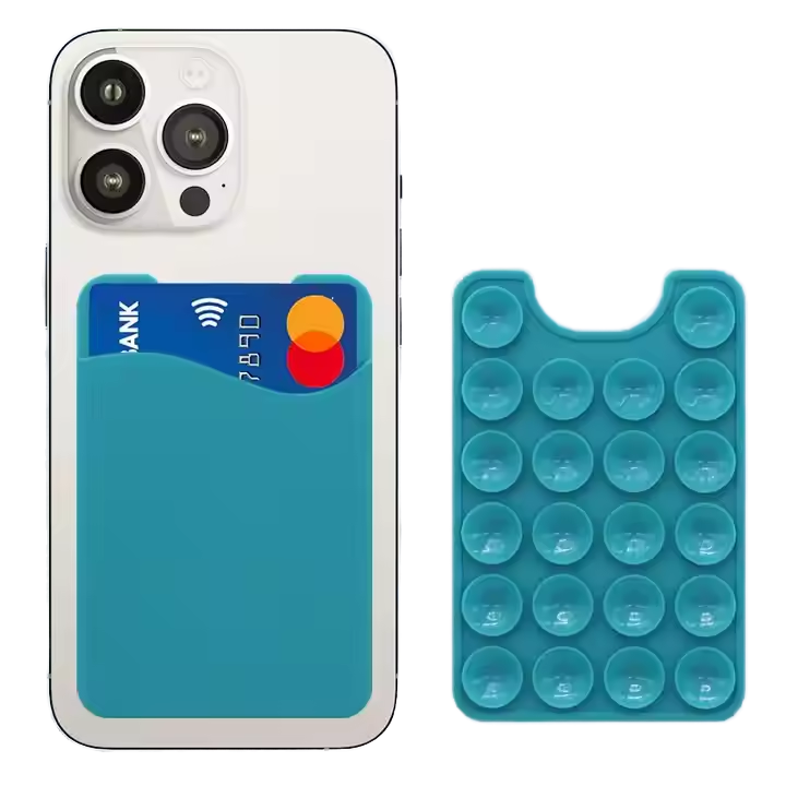Silicone Suction Phone Card Holder Wallet product photograph